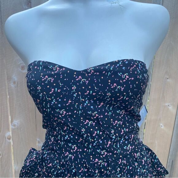 Anthropologie Myne silk printed sweetheart strapless mini dress size 4 - Picture 6 of 12